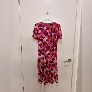 Abstract Check Print Midi Dress by Donna Morgan, size 2